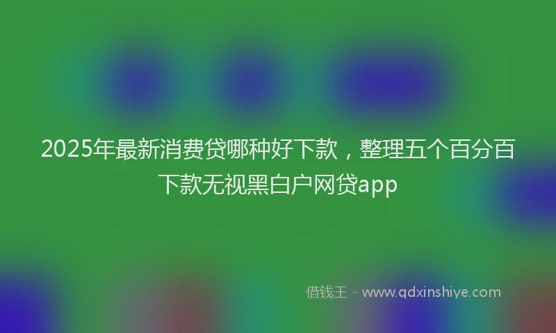 2025年最新消费贷哪种好下款，整理五个百分百下款无视黑白户网贷app