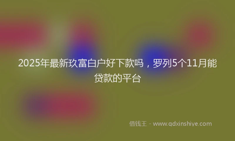 2025年最新玖富白户好下款吗，罗列5个11月能贷款的平台