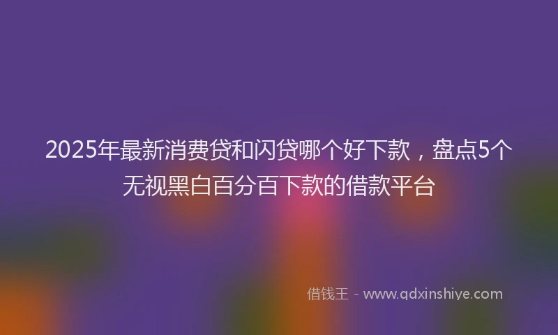 2025年最新消费贷和闪贷哪个好下款，盘点5个无视黑白百分百下款的借款平台