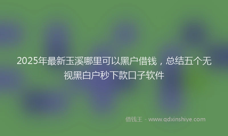 2025年最新玉溪哪里可以黑户借钱，总结五个无视黑白户秒下款口子软件