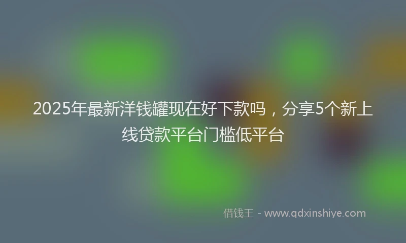 2025年最新洋钱罐现在好下款吗，分享5个新上线贷款平台门槛低平台