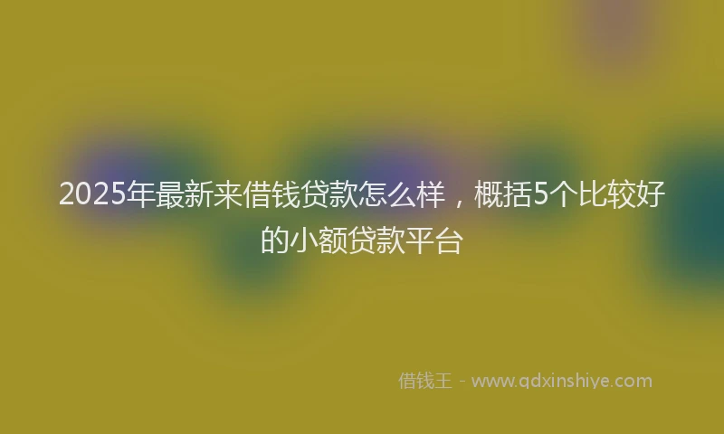 2025年最新来借钱贷款怎么样，概括5个比较好的小额贷款平台