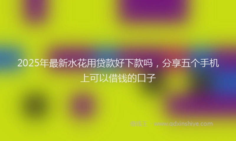 2025年最新水花用贷款好下款吗，分享五个手机上可以借钱的口子