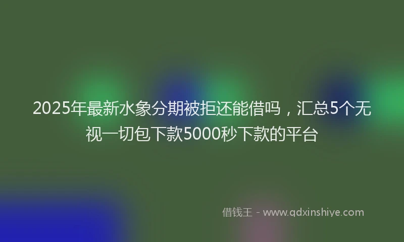 2025年最新水象分期被拒还能借吗，汇总5个无视一切包下款5000秒下款的平台