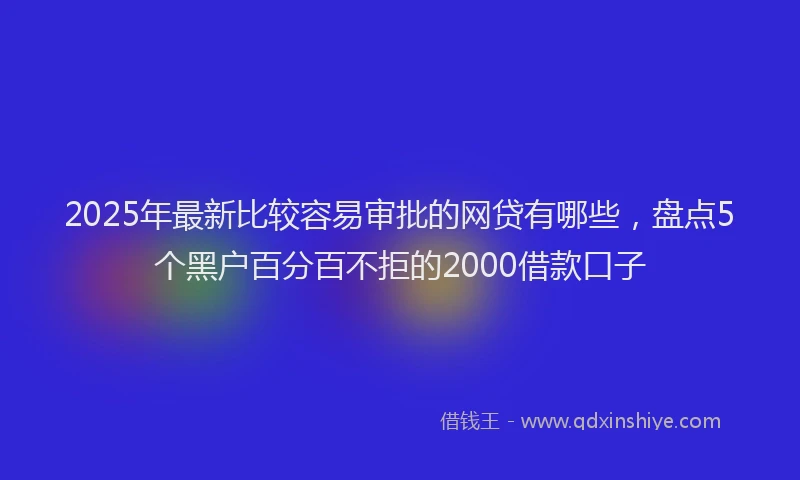 2025年最新比较容易审批的网贷有哪些，盘点5个黑户百分百不拒的2000借款口子