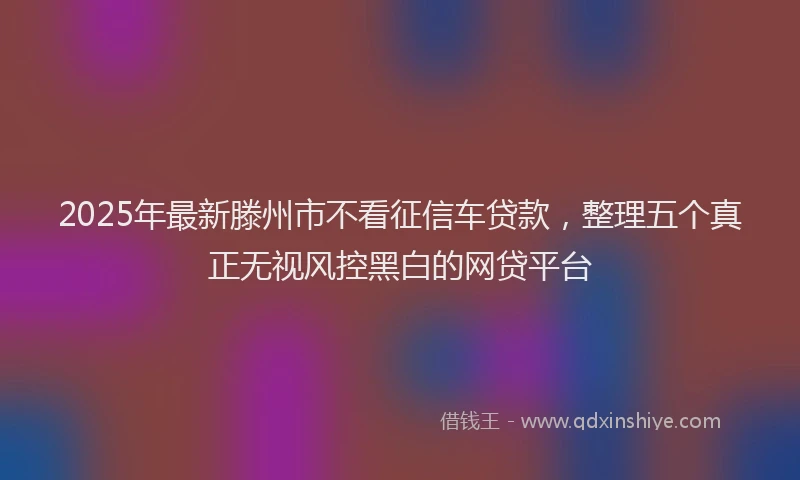 2025年最新滕州市不看征信车贷款，整理五个真正无视风控黑白的网贷平台