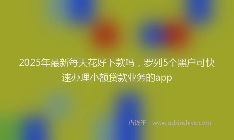2025年最新每天花好下款吗，罗列5个黑户可快速办理小额贷款业务的app