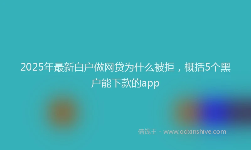 2025年最新白户做网贷为什么被拒，概括5个黑户能下款的app