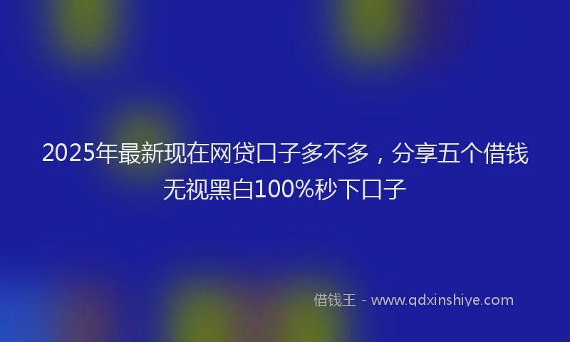 2025年最新现在网贷口子多不多，分享五个借钱无视黑白100%秒下口子