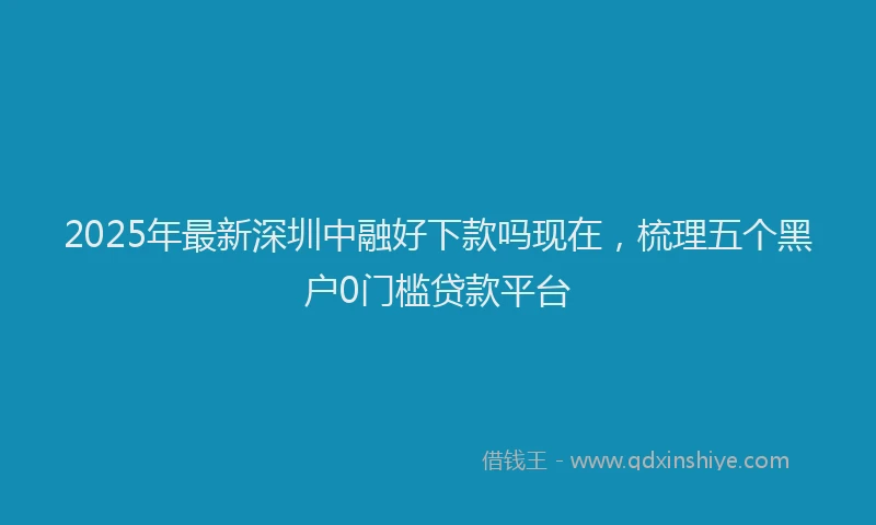 2025年最新深圳中融好下款吗现在，梳理五个黑户0门槛贷款平台