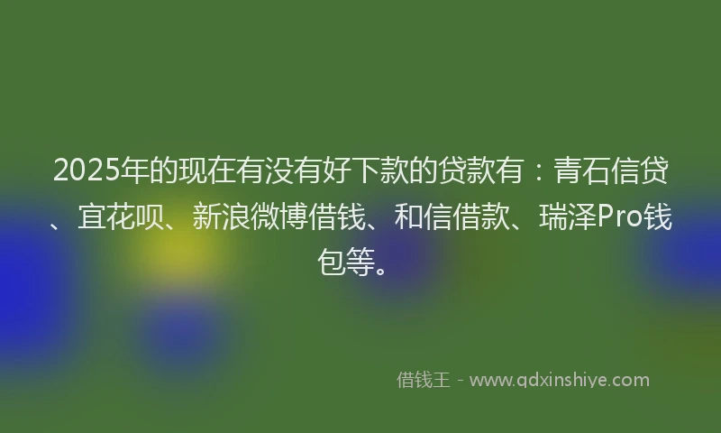 2025年的现在有没有好下款的贷款有：青石信贷、宜花呗、新浪微博借钱、和信借款、瑞泽Pro钱包等。