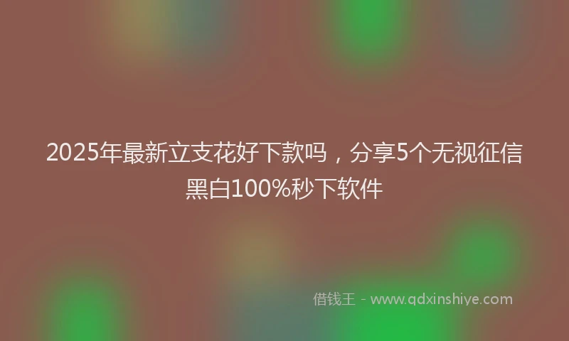 2025年最新立支花好下款吗，分享5个无视征信黑白100%秒下软件