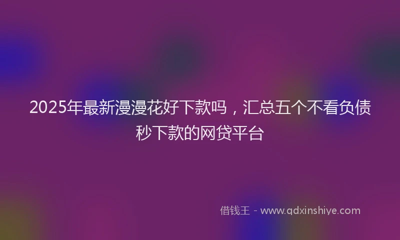 2025年最新漫漫花好下款吗，汇总五个不看负债秒下款的网贷平台