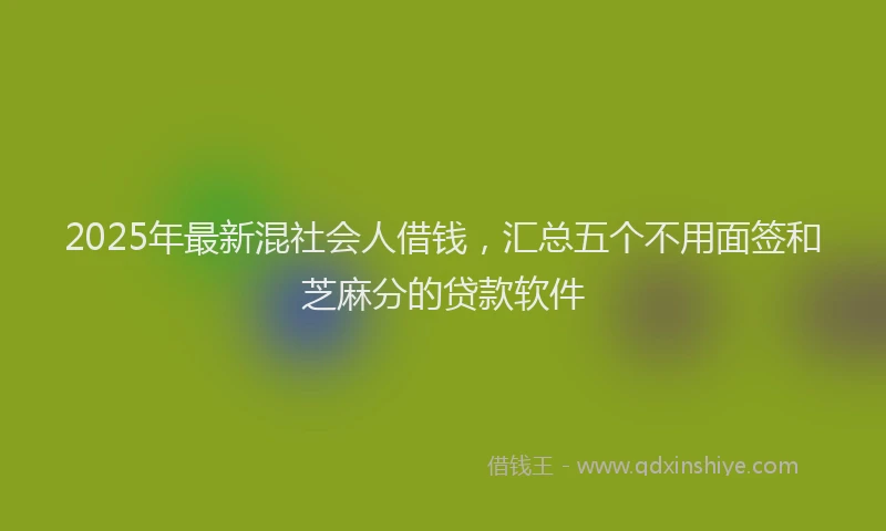 2025年最新混社会人借钱，汇总五个不用面签和芝麻分的贷款软件