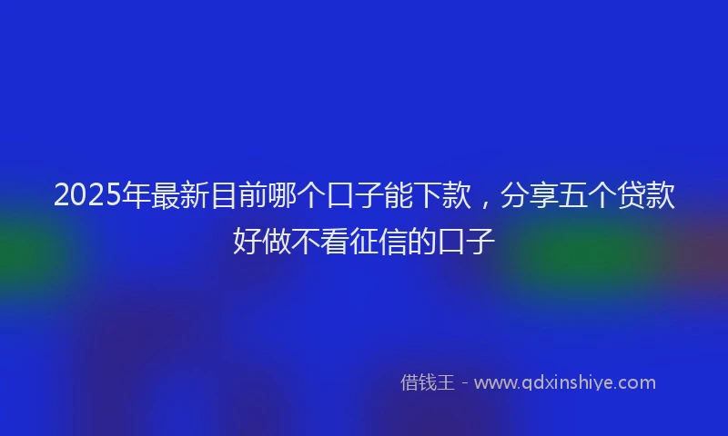2025年最新目前哪个口子能下款，分享五个贷款好做不看征信的口子