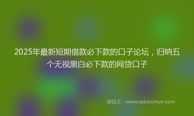 2025年最新短期借款必下款的口子论坛，归纳五个无视黑白必下款的网贷口子