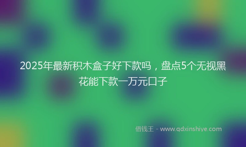 2025年最新积木盒子好下款吗，盘点5个无视黑花能下款一万元口子