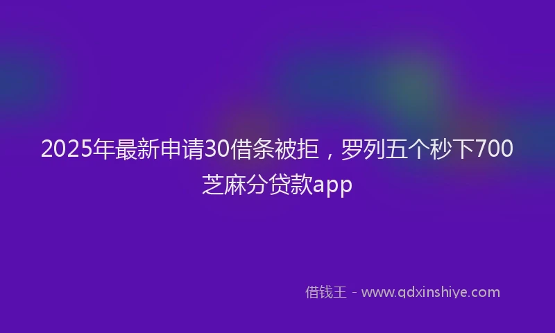 2025年最新申请30借条被拒，罗列五个秒下700芝麻分贷款app