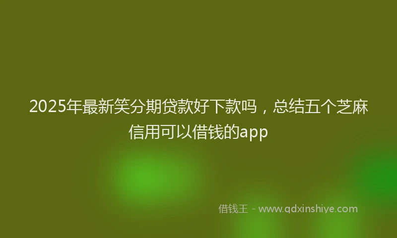 2025年最新笑分期贷款好下款吗，总结五个芝麻信用可以借钱的app