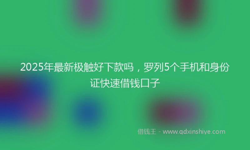 2025年最新极触好下款吗，罗列5个手机和身份证快速借钱口子