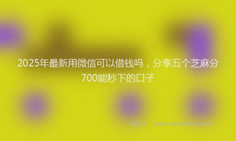 2025年最新用微信可以借钱吗，分享五个芝麻分700能秒下的口子