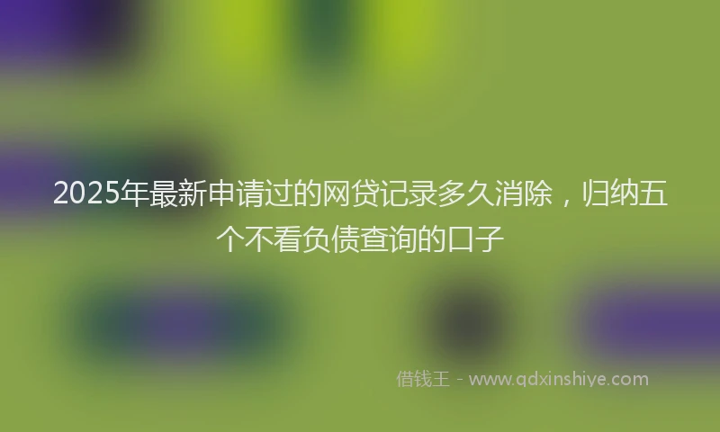 2025年最新申请过的网贷记录多久消除，归纳五个不看负债查询的口子