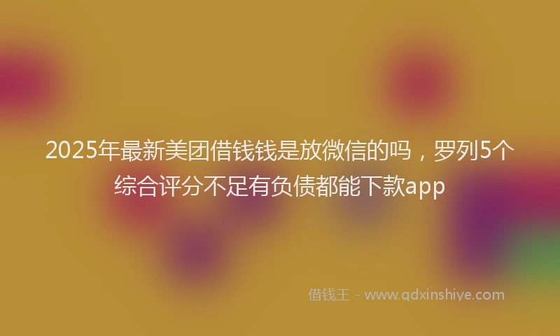 2025年最新美团借钱钱是放微信的吗，罗列5个综合评分不足有负债都能下款app