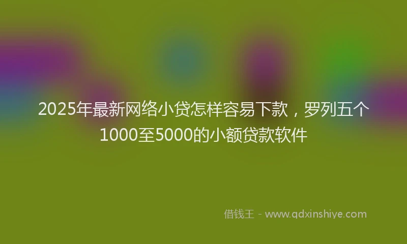 2025年最新网络小贷怎样容易下款，罗列五个1000至5000的小额贷款软件