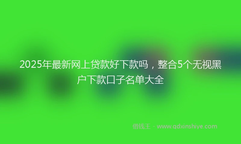 2025年最新网上贷款好下款吗，整合5个无视黑户下款口子名单大全