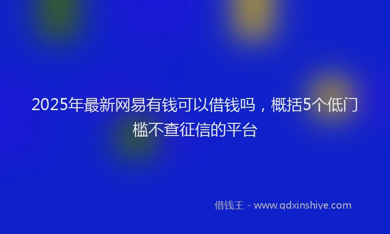 2025年最新网易有钱可以借钱吗，概括5个低门槛不查征信的平台