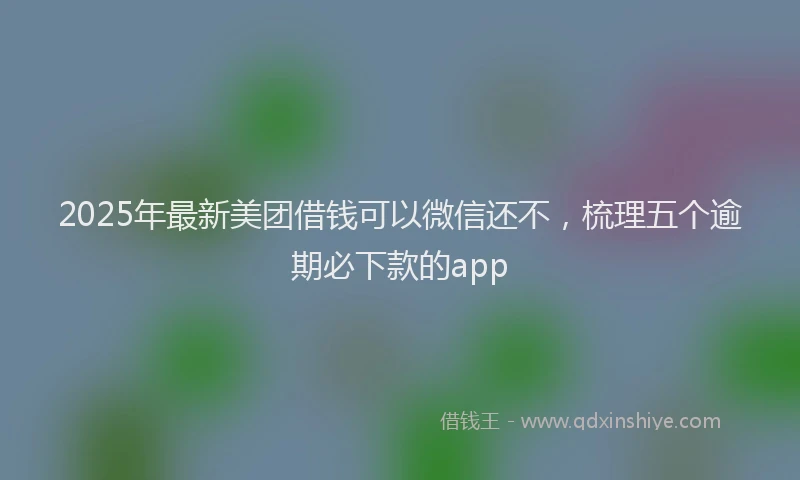 2025年最新美团借钱可以微信还不，梳理五个逾期必下款的app