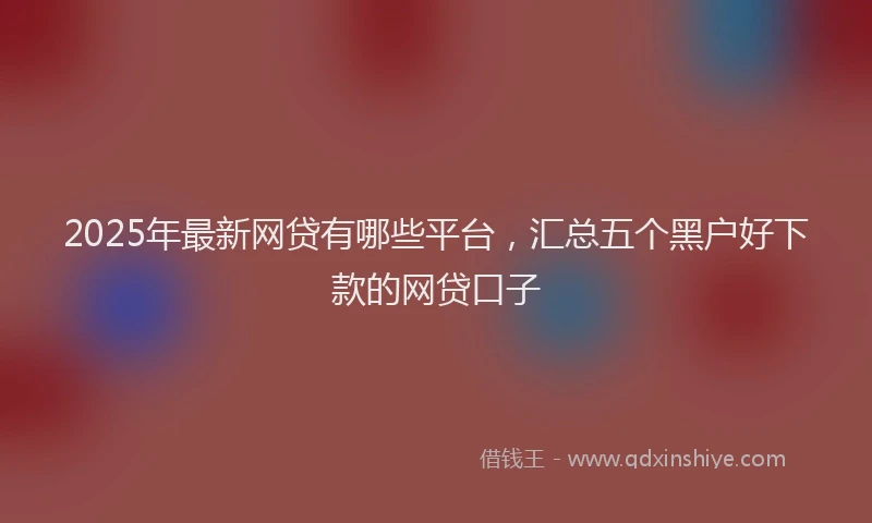 2025年最新网贷有哪些平台，汇总五个黑户好下款的网贷口子