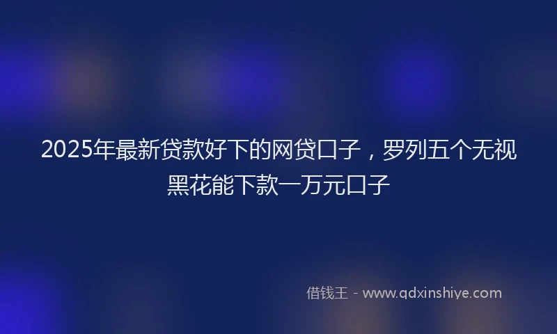 2025年最新贷款好下的网贷口子,罗列五个无视黑花能下款一万元口子