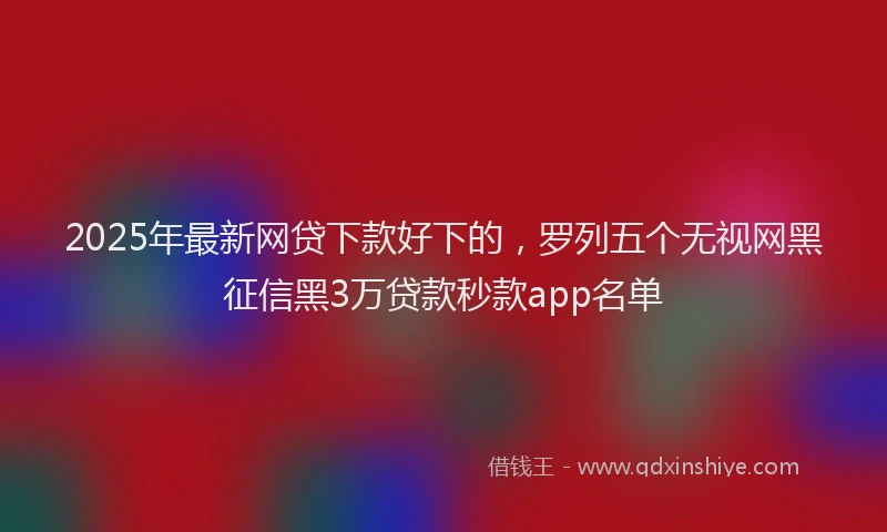2025年最新网贷下款好下的，罗列五个无视网黑征信黑3万贷款秒款app名单