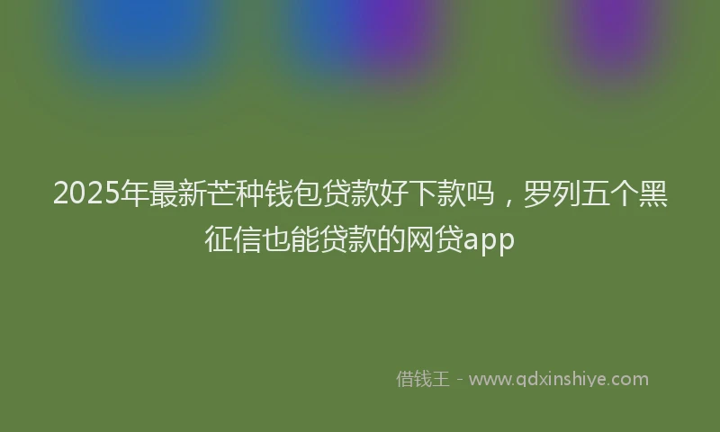 2025年最新芒种钱包贷款好下款吗，罗列五个黑征信也能贷款的网贷app