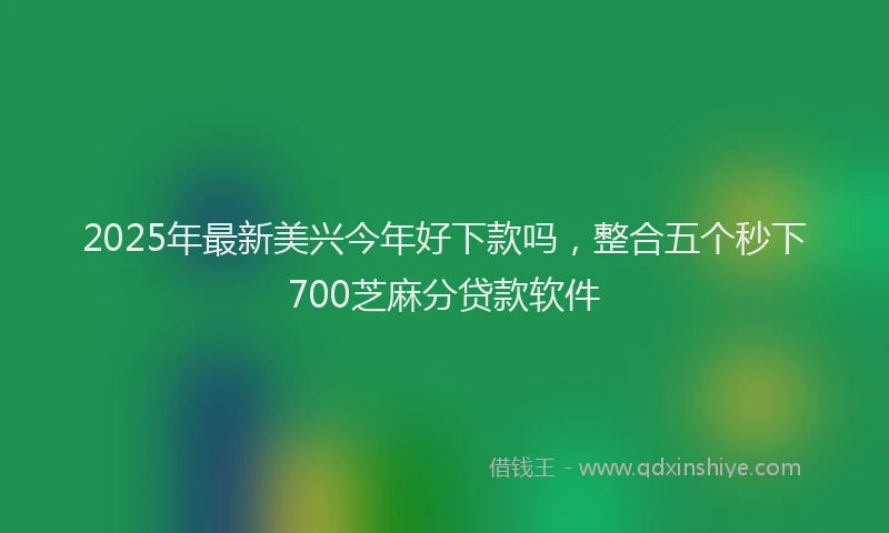 2025年最新美兴今年好下款吗，整合五个秒下700芝麻分贷款软件