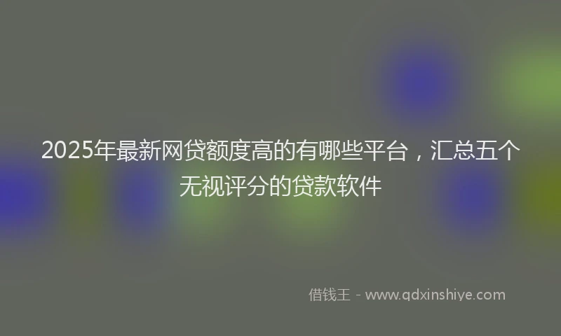 2025年最新网贷额度高的有哪些平台，汇总五个无视评分的贷款软件