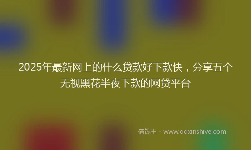 2025年最新网上的什么贷款好下款快，分享五个无视黑花半夜下款的网贷平台
