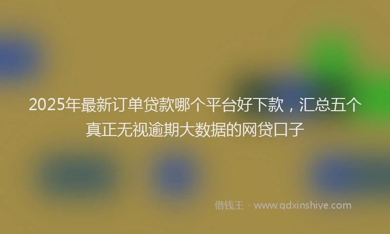 2025年最新订单贷款哪个平台好下款，汇总五个真正无视逾期大数据的网贷口子