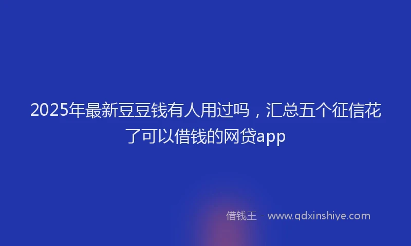 2025年最新豆豆钱有人用过吗，汇总五个征信花了可以借钱的网贷app