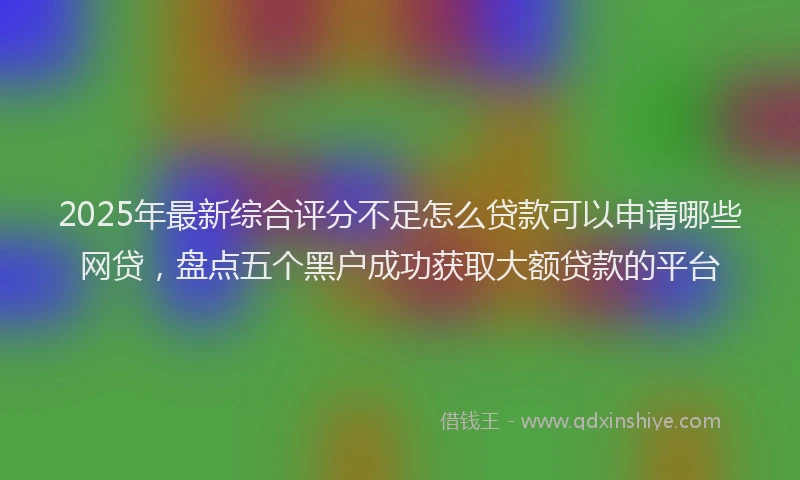 2025年最新综合评分不足怎么贷款可以申请哪些网贷，盘点五个黑户成功获取大额贷款的平台