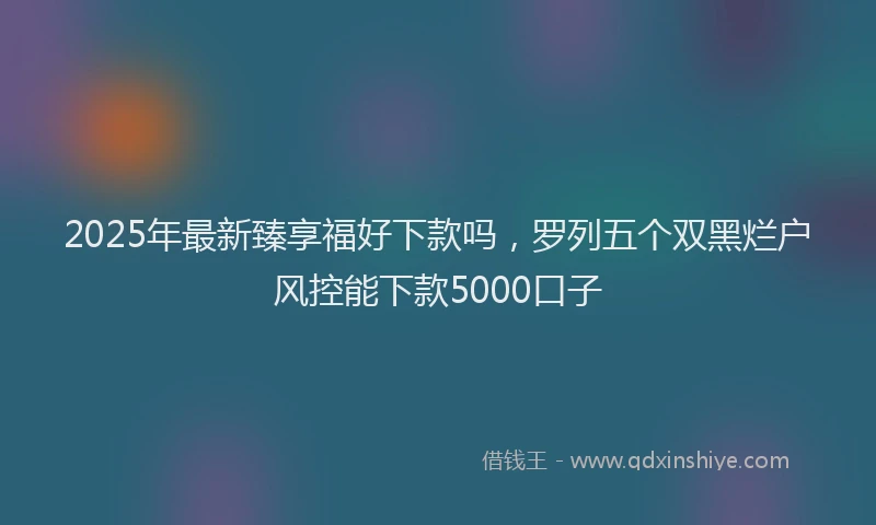 2025年最新臻享福好下款吗，罗列五个双黑烂户风控能下款5000口子