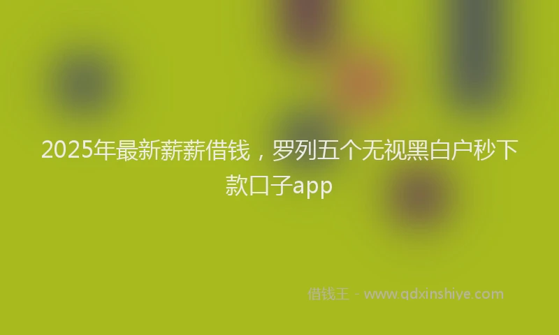 2025年最新薪薪借钱，罗列五个无视黑白户秒下款口子app