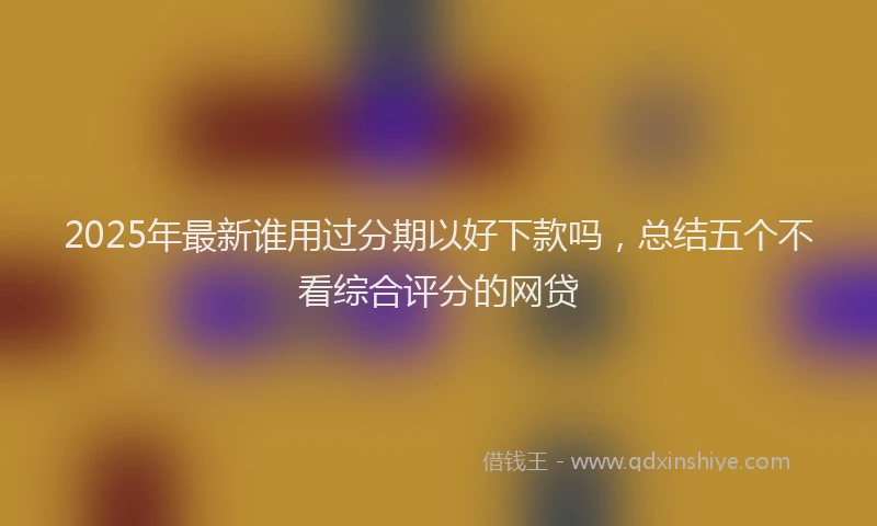 2025年最新谁用过分期以好下款吗，总结五个不看综合评分的网贷