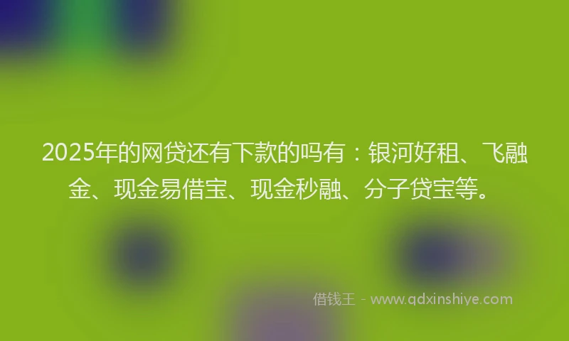 2025年的网贷还有下款的吗有：银河好租、飞融金、现金易借宝、现金秒融、分子贷宝等。