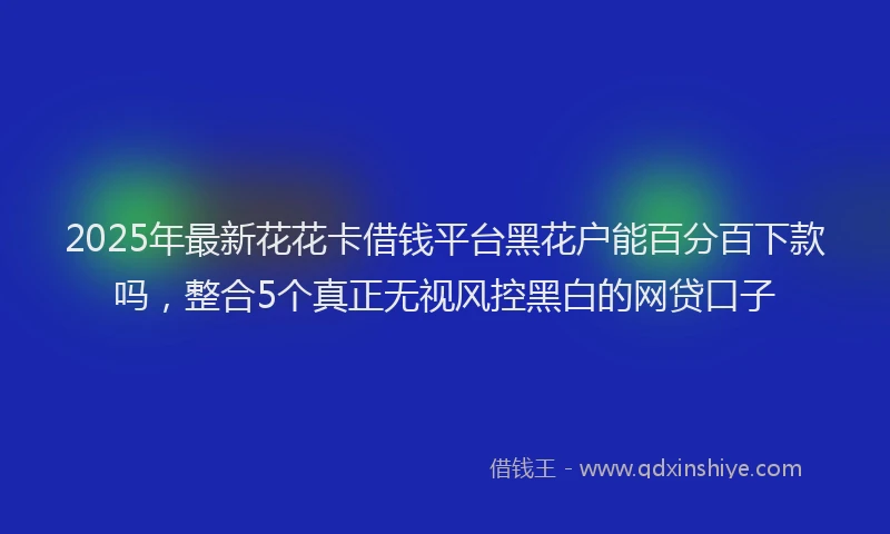 2025年最新花花卡借钱平台黑花户能百分百下款吗，整合5个真正无视风控黑白的网贷口子