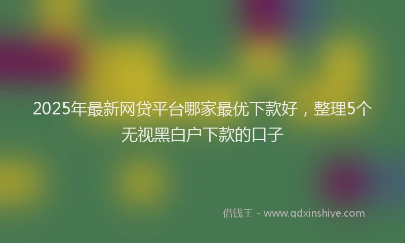 2025年最新网贷平台哪家最优下款好，整理5个无视黑白户下款的口子
