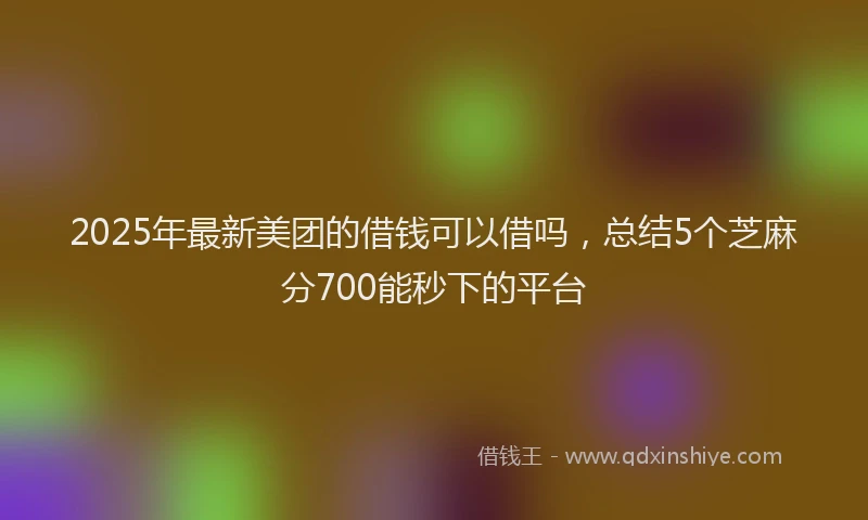2025年最新美团的借钱可以借吗，总结5个芝麻分700能秒下的平台