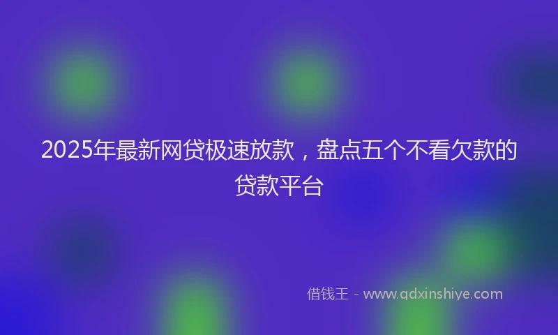 2025年最新网贷极速放款，盘点五个不看欠款的贷款平台