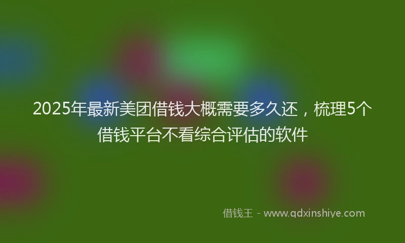 2025年最新美团借钱大概需要多久还，梳理5个借钱平台不看综合评估的软件